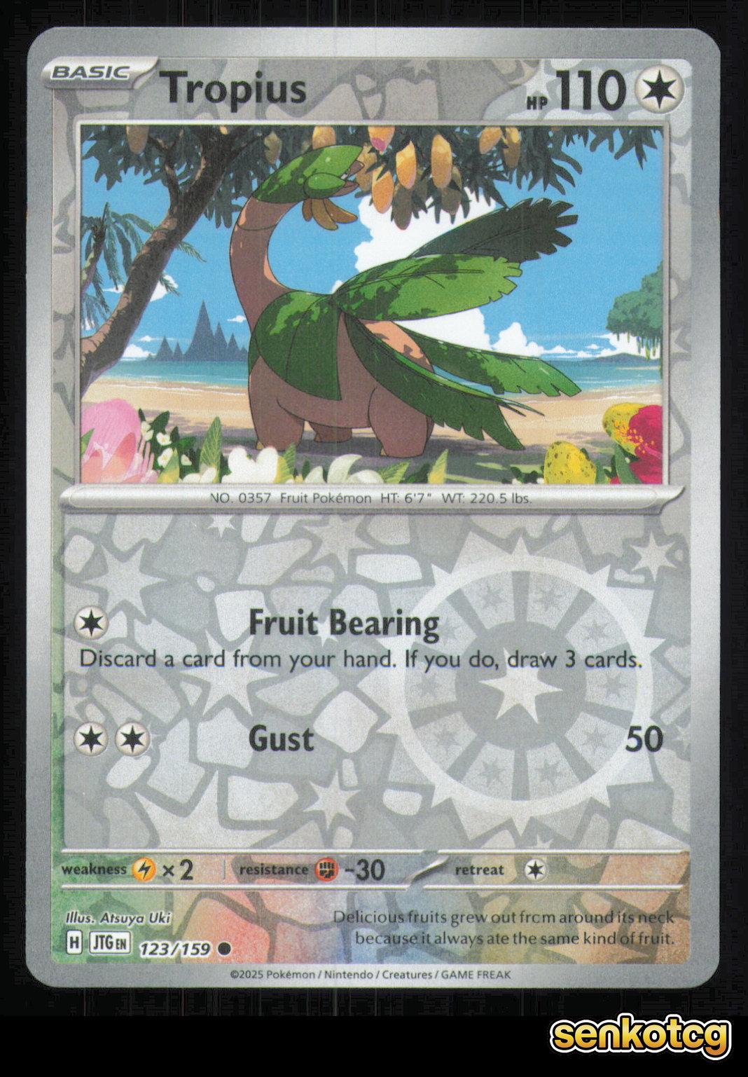 🎴 Tropius 123/159 Reverse Holo Journey Together NM 🎨 Uki