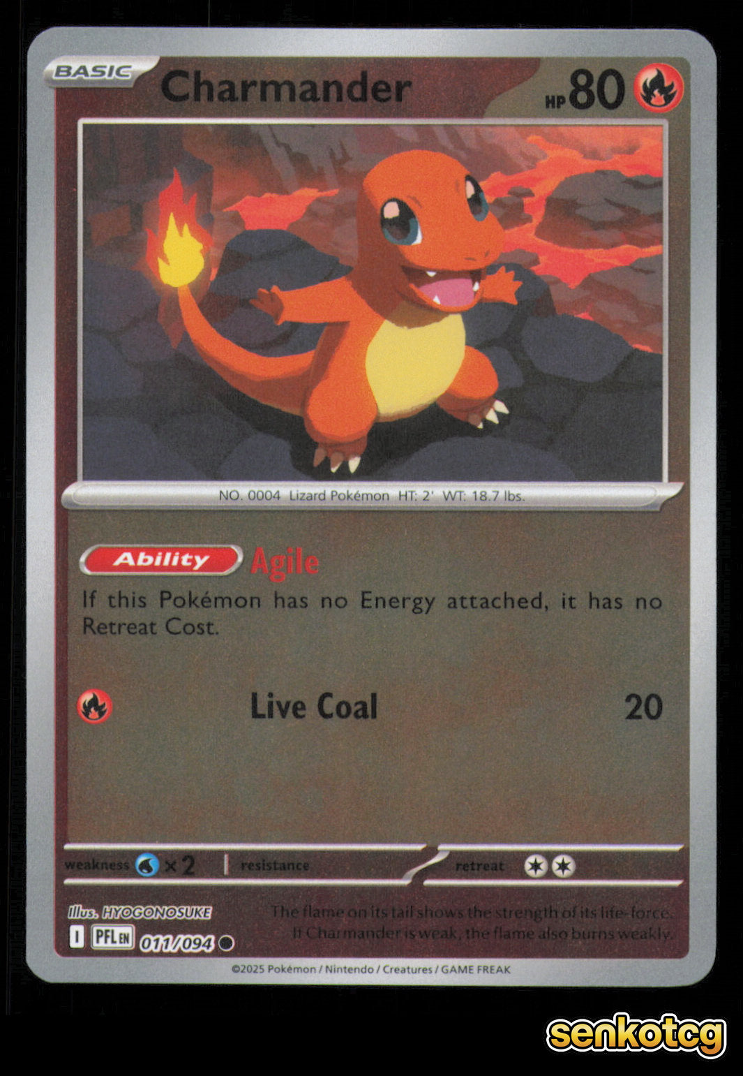 🎴 Charmander 011/094 Reverse Holo Phantasmal Flames NM 🎨 HYOGONOSUKE
