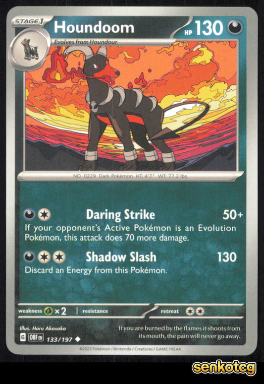 🎴 Houndoom 133/197 Uncommon Obsidian Flames NM