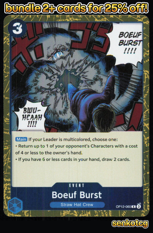 🎴 Boeuf Burst OP12-060 Rare Foil Legacy of the Master NM
