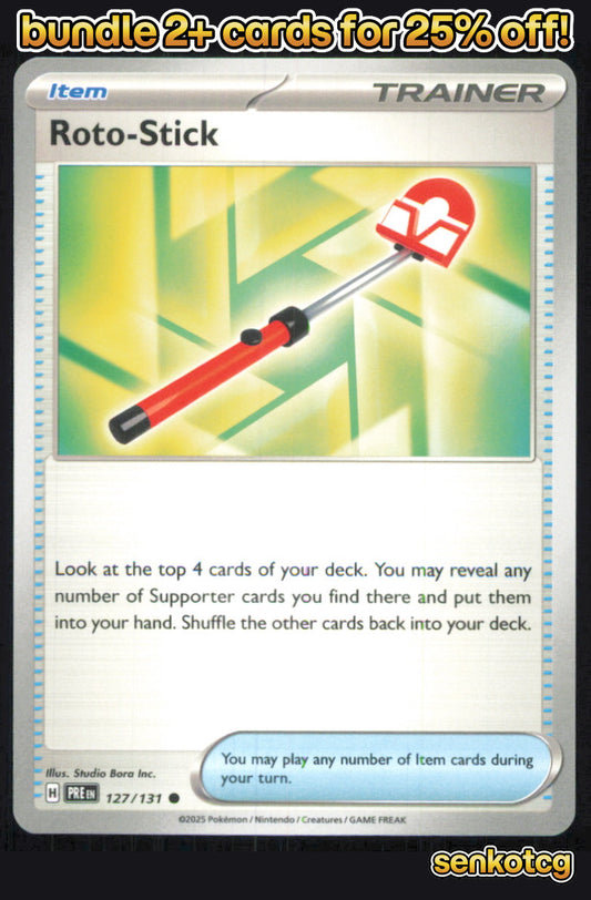 🎴 Roto-Stick 127/131 Common Prismatic Evolutions NM 🎨 Inc.