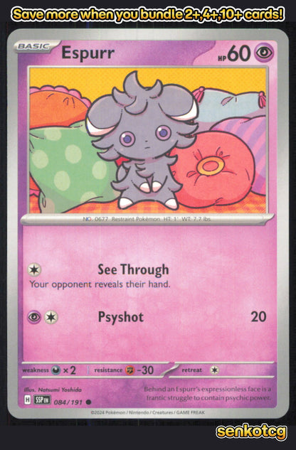 🎴 Espurr 084/191 Common Surging Sparks NM 🎨 Yoshida