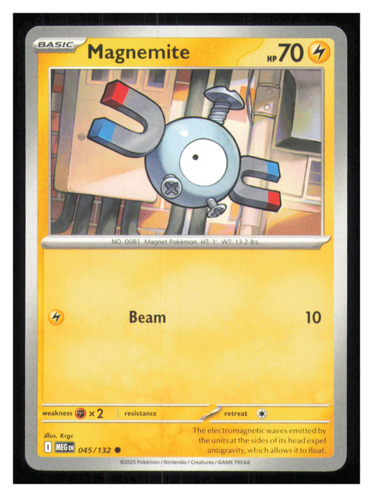 🎴 Magnemite 045/132 Common Mega Evolution NM