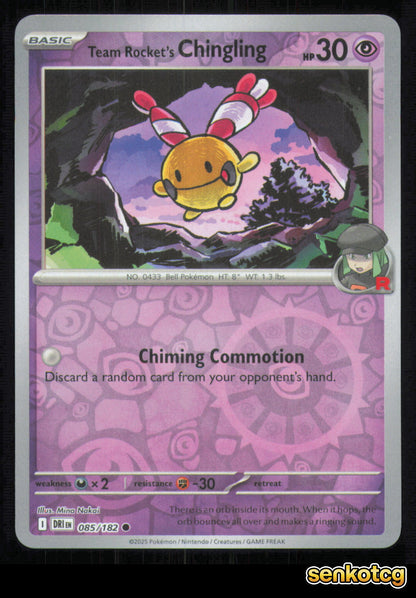 🎴 Team Rocket's Chingling 085/182 Reverse Holo Destined Rivals NM 🎨 Nakai