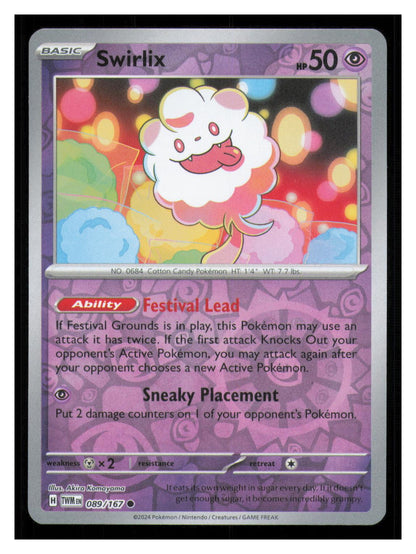 🎴 Swirlix 089/167 Reverse Holo Twilight Masquerade NM 🎨 Komayama