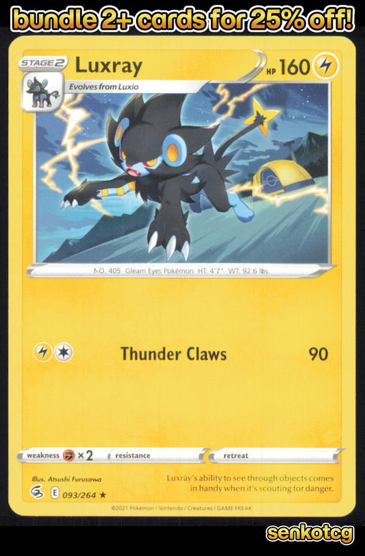 🎴 Luxray 093/264 Rare Fusion Strike NM