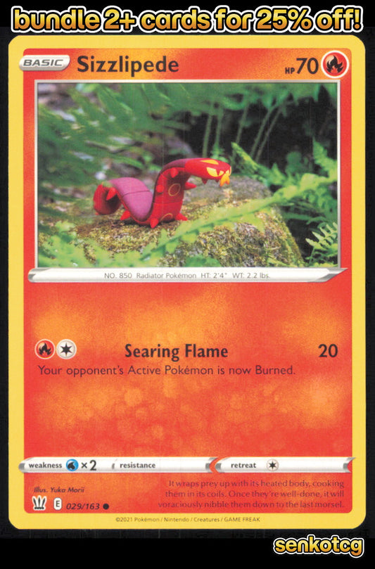 🎴 Sizzlipede 029/163 Common Battle Styles NM