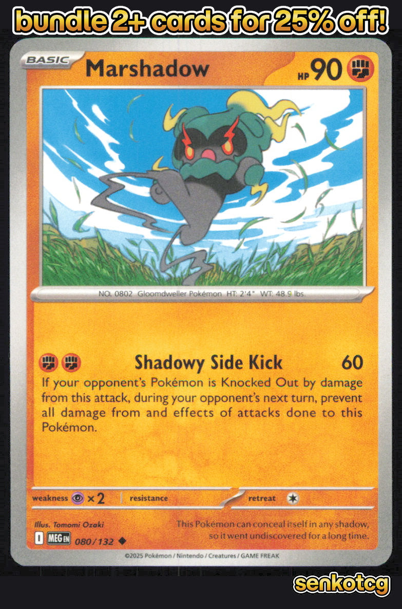 🎴 Marshadow 080/132 Uncommon Mega Evolution NM