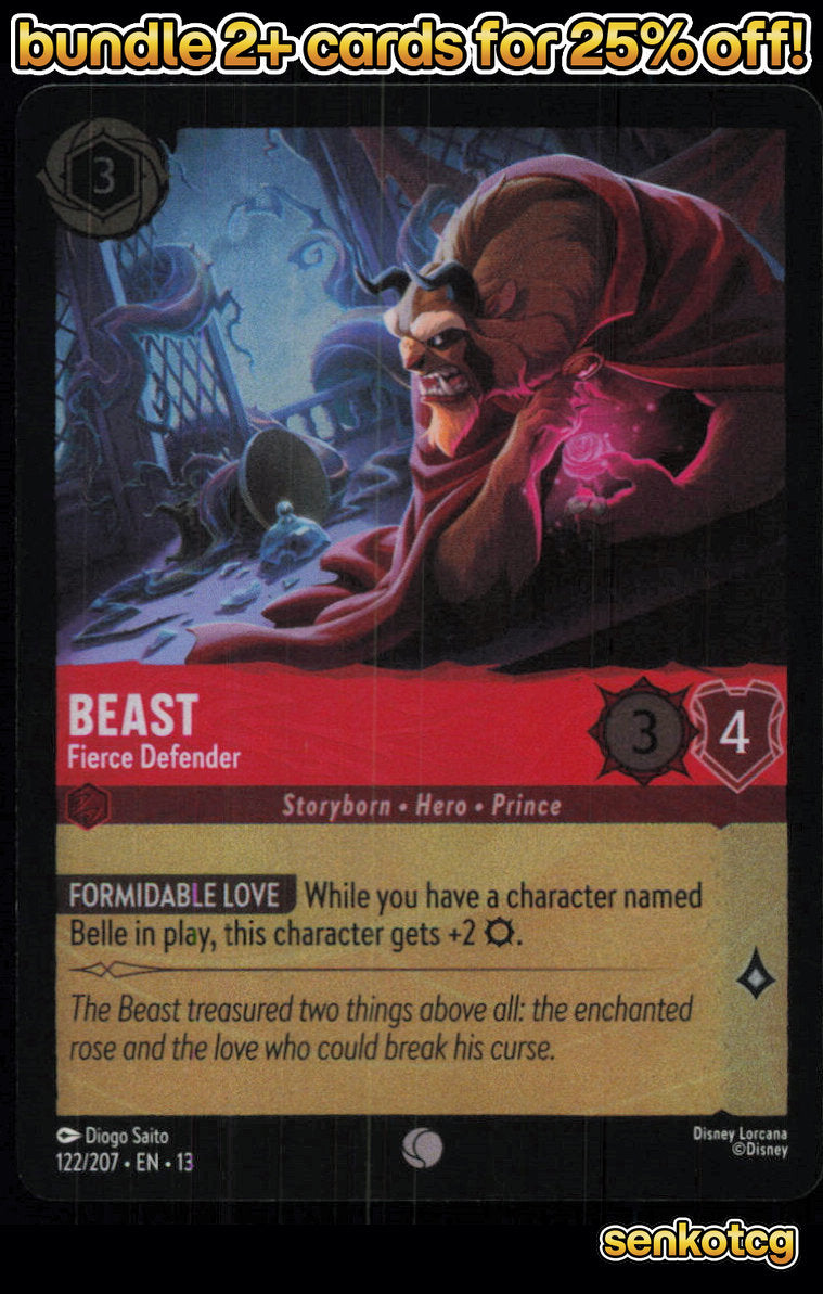 🎴 Beast - Fierce Defender 122/204 Common Cold Foil Attack of the Vine! NM