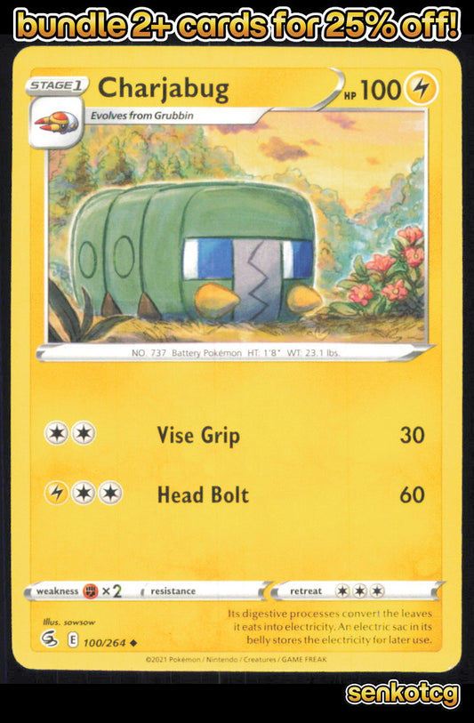🎴 Charjabug 100/264 Uncommon Fusion Strike NM