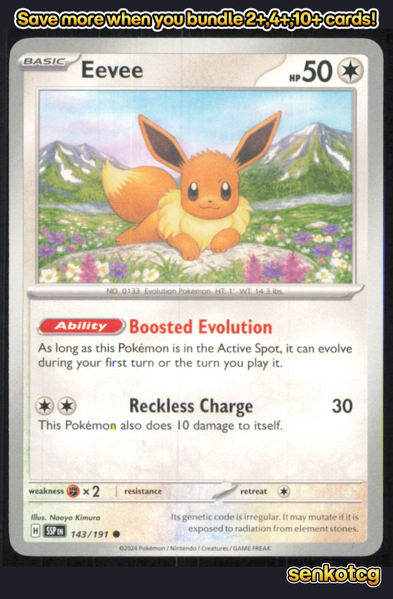 🎴 Eevee 143/191 Common Surging Sparks NM 🎨 Kimura