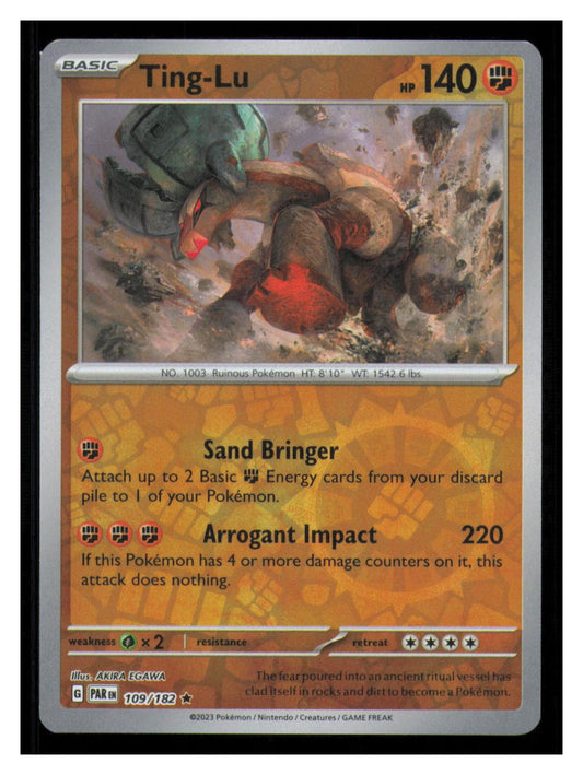 🎴 Ting-Lu 109/182 Reverse Holo Paradox Rift Pokemon NM
