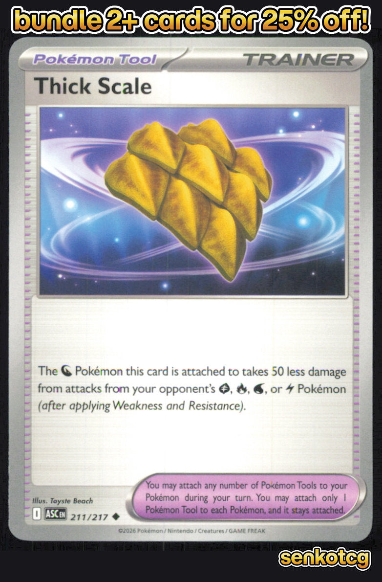 🎴 Thick Scale 211/217 Uncommon Ascended Heroes NM 🎨