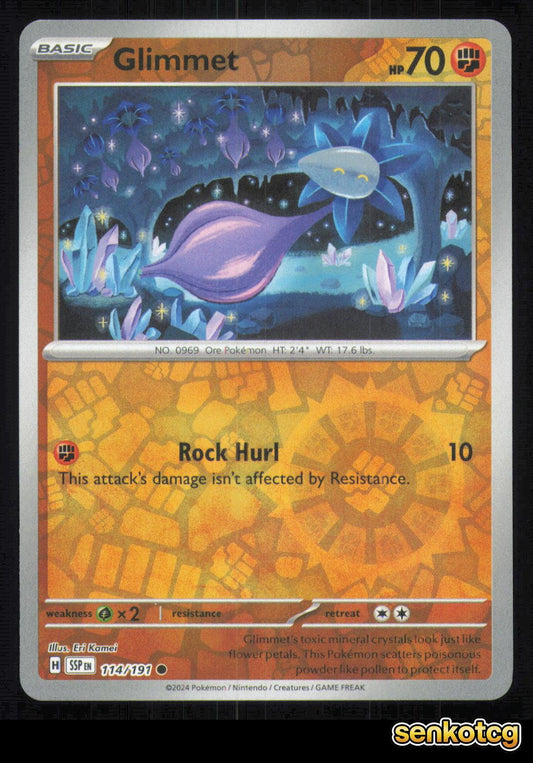 🎴 Glimmet 114/191 Reverse Holo Surging Sparks NM 🎨 Yamaki