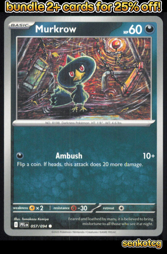 🎴 Murkrow 057/094 Common Phantasmal Flames NM