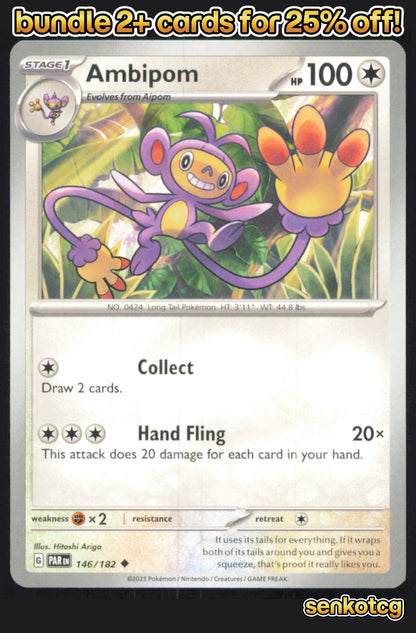 🎴 Ambipom 146/182 Uncommon Paradox Rift NM