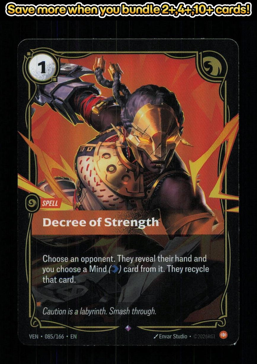 🎴 Decree of Strength 085/166 Rare Foil Vendetta NM 🎨 Studio