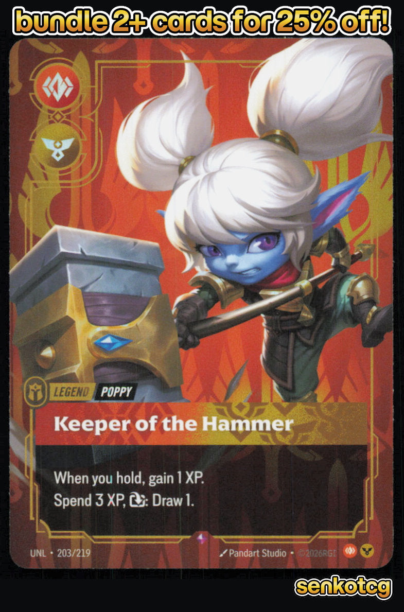 🎴 Poppy - Keeper of the Hammer 203/219 Rare Foil Unleashed NM