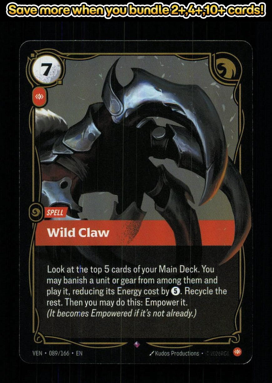 🎴 Wild Claw 089/166 Rare Foil Vendetta NM 🎨 Productions