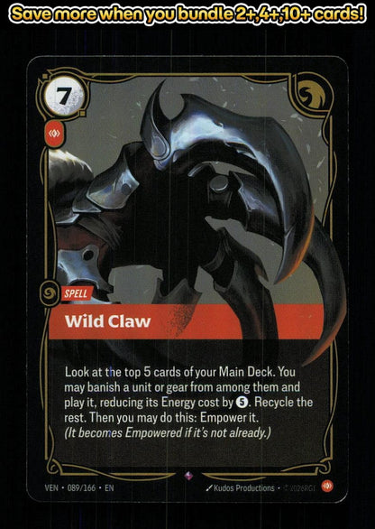 🎴 Wild Claw 089/166 Rare Foil Vendetta NM 🎨 Productions
