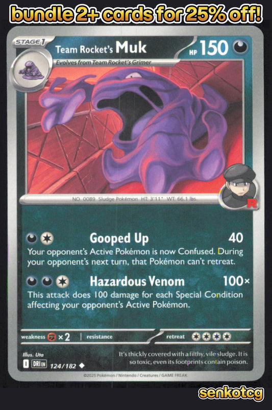 🎴 Team Rocket's Muk 124/182 Uncommon Destined Rivals NM