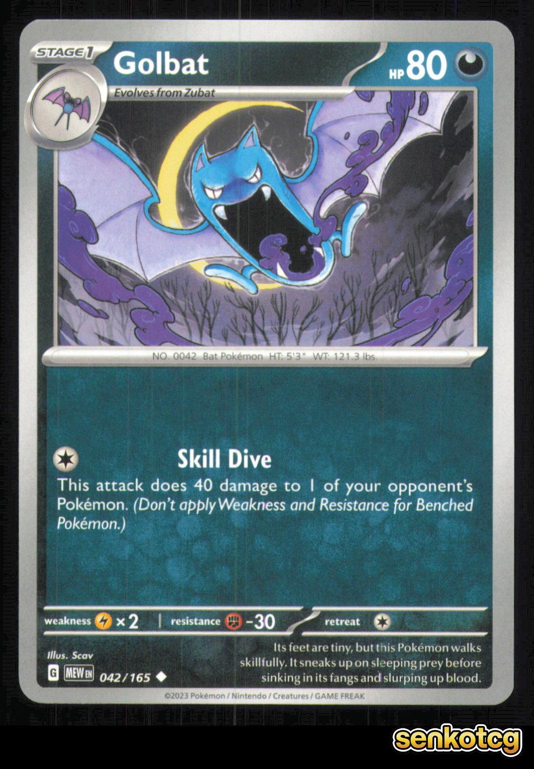 🎴 Golbat 042/165 151 NM 🎨 Scav