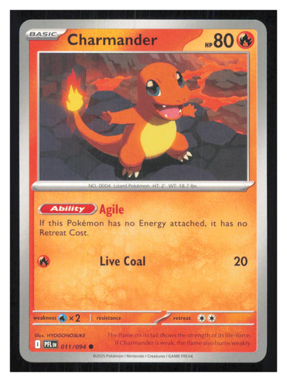 🎴 Charmander 011/094 Common PFL Phantasmal Flames NM