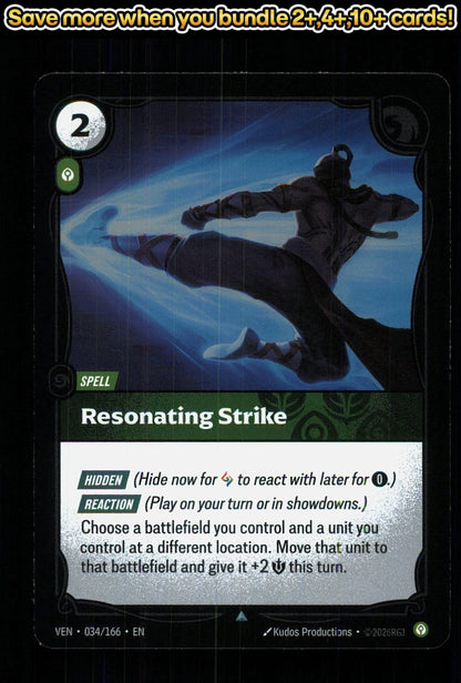 🎴 Resonating Strike 034/166 Uncommon Foil Vendetta NM 🎨 Productions