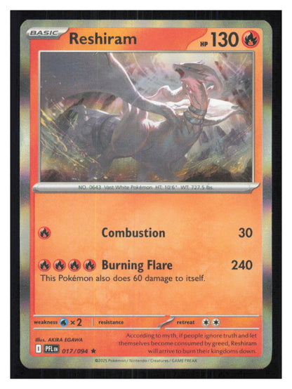 🎴 Reshiram 017/094 Rare Holo PFL Phantasmal Flames NM