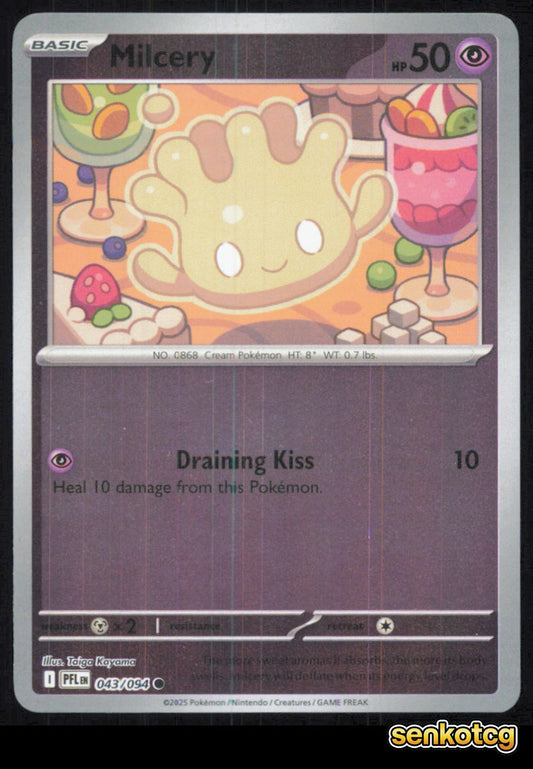 🎴 Milcery 043/094 Common Reverse Holo Phantasmal Flames NM