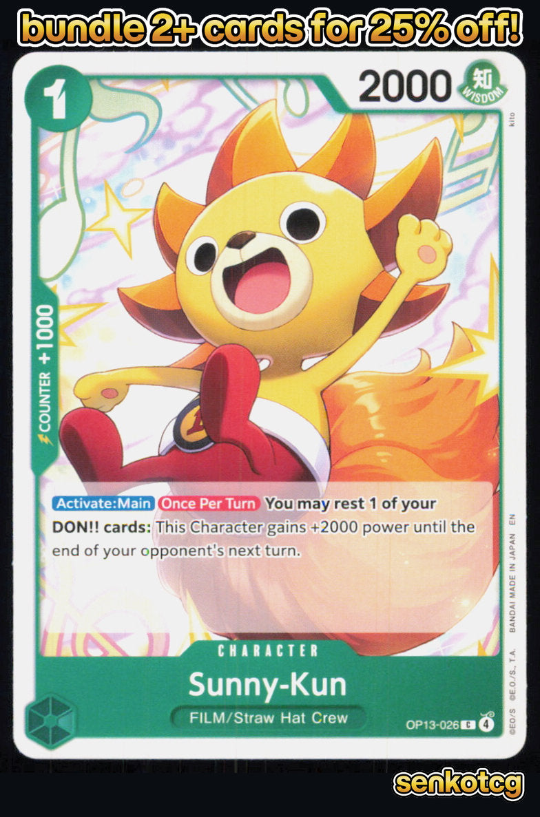 🎴 Sunny-Kun OP13-026 Common Carrying On His Will NM