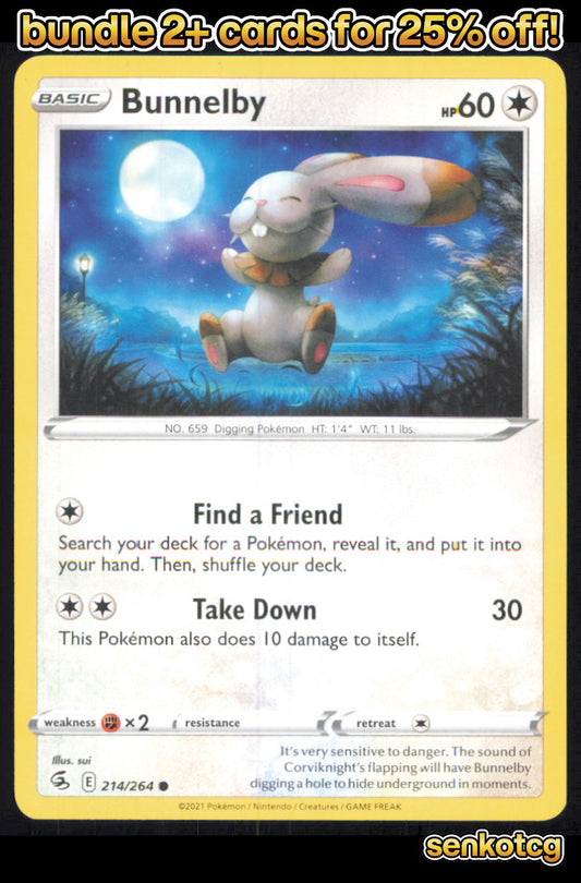 🎴 Bunnelby 214/264 Common Fusion Strike NM