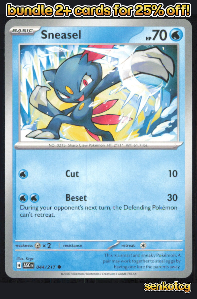 🎴 Sneasel 044/217 Common Ascended Heroes NM