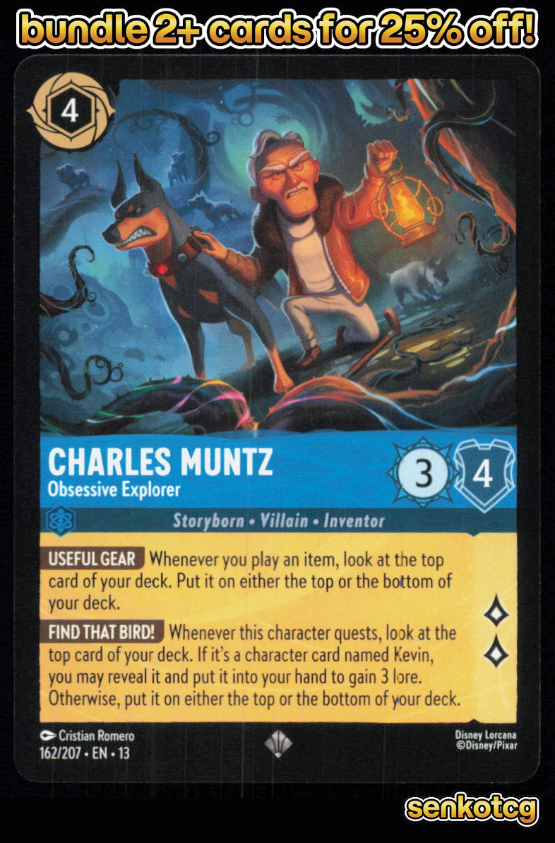 🎴 Charles Muntz - Obsessive Explorer 162/204 Super Rare Attack of the Vine! NM