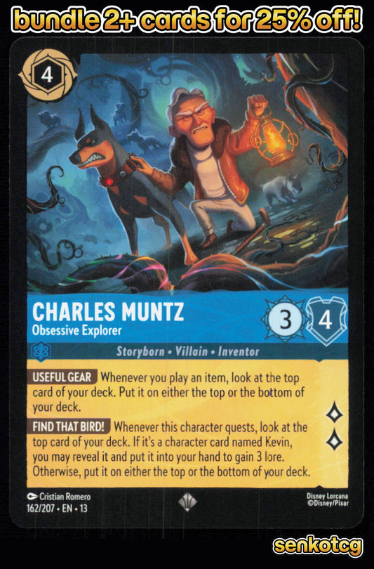🎴 Charles Muntz - Obsessive Explorer 162/204 Super Rare Attack of the Vine! NM
