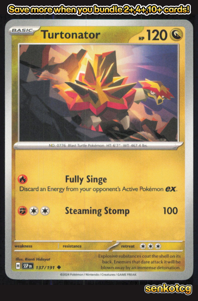 🎴 Turtonator 137/191 Uncommon Surging Sparks NM 🎨 Hidayat