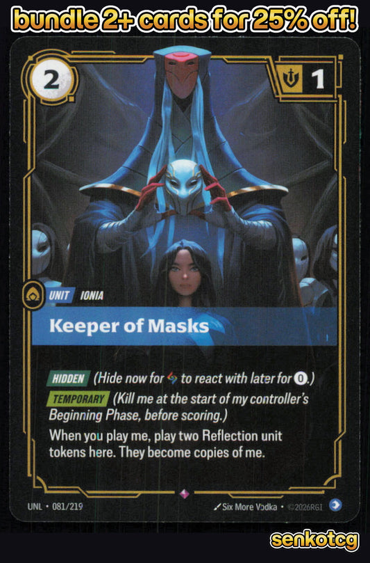 🎴 Keeper of Masks 081/219 Rare Foil Unleashed NM