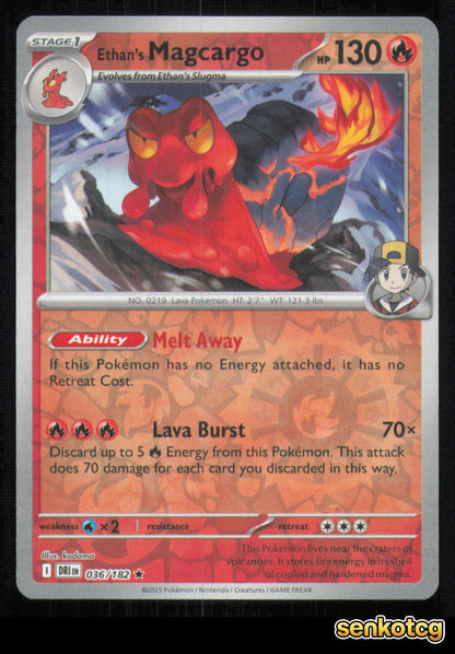 🎴 Ethan's Magcargo 036/182 Reverse Holo Destined Rivals NM 🎨 kodama