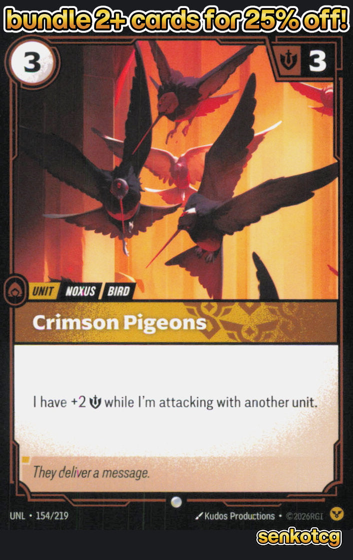 🎴 Crimson Pigeons 154/219 Common Unleashed NM