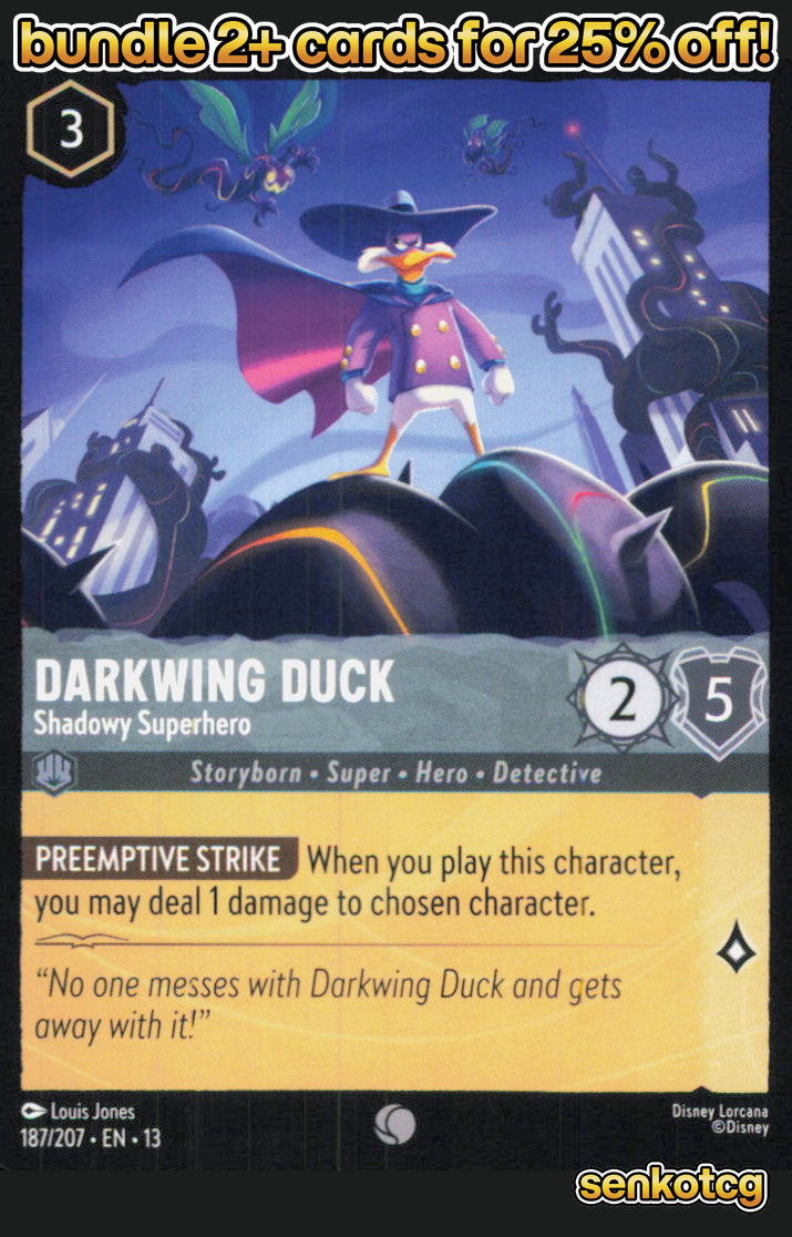 🎴 Darkwing Duck - Shadowy Superhero 187/204 Common Attack of the Vine! NM