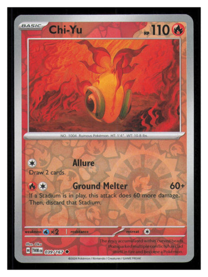 🎴 Chi-Yu 039/167 Reverse Holo Twilight Masquerade NM 🎨 Oku