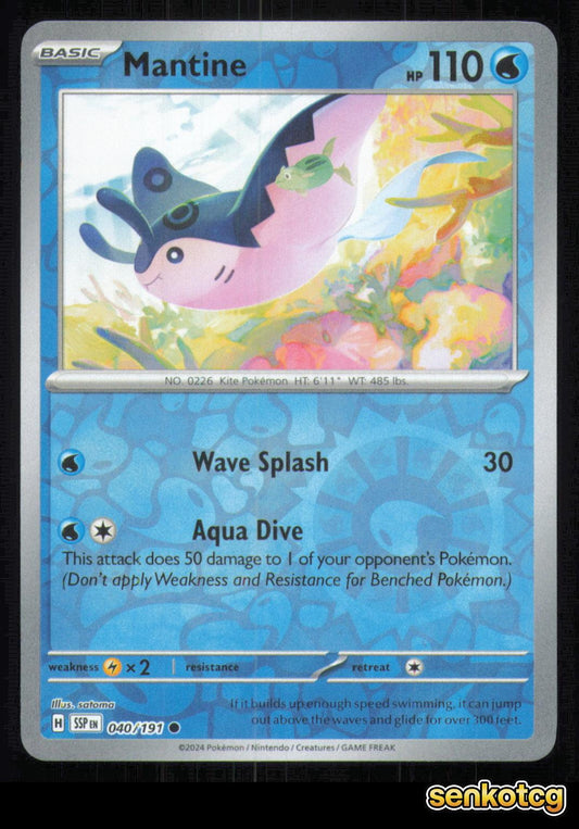 🎴 Mantine 040/191 Reverse Holo Surging Sparks NM 🎨 satoma