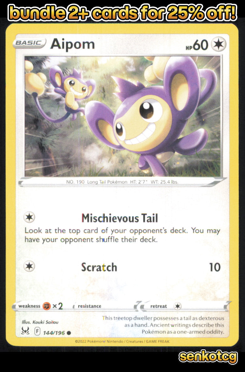 🎴 Aipom 144/196 Common Lost Origin NM