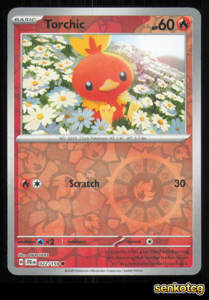 🎴 Torchic 022/159 Reverse Holo Journey Together NM 🎨 OKACHEKE