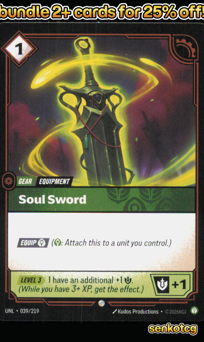 🎴 Soul Sword 039/219 Common Unleashed NM