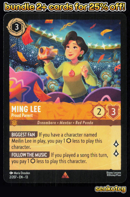 🎴 Ming Lee - Proud Parent 2/204 Rare Attack of the Vine! NM