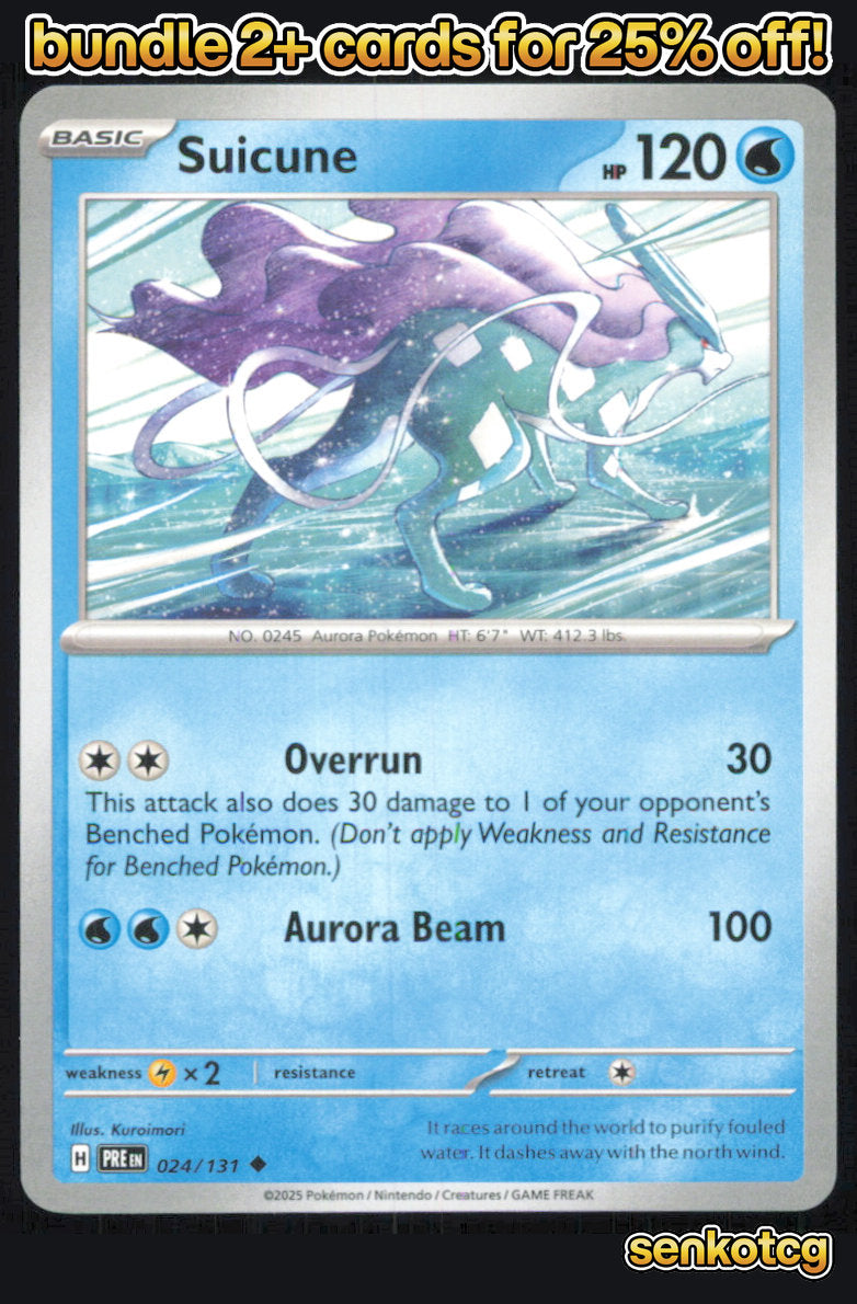 🎴 Suicune 024/131 Uncommon Prismatic Evolutions NM 🎨 Kuroimori