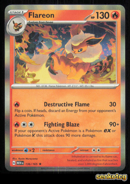 🎴 Flareon 136/165 151 NM 🎨 Murayama