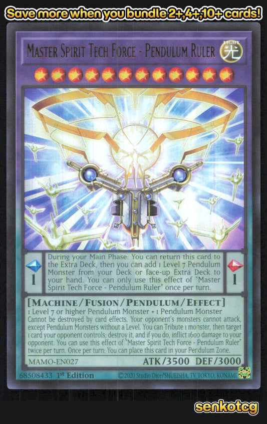 🎴 Master Spirit Tech Force - Pendulum Ruler MAMO-EN027 Ultra Rare