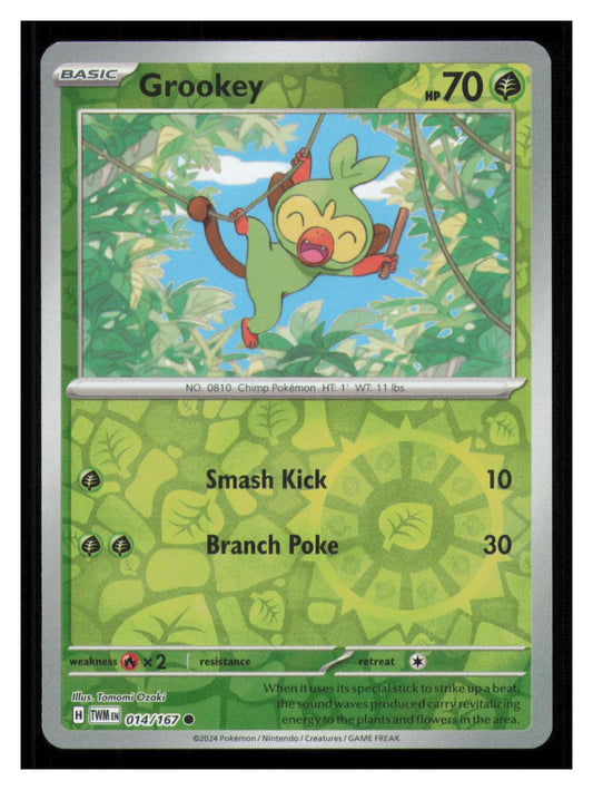 🎴 Grookey 014/167 Reverse Holo Twilight Masquerade NM 🎨 Ozaki